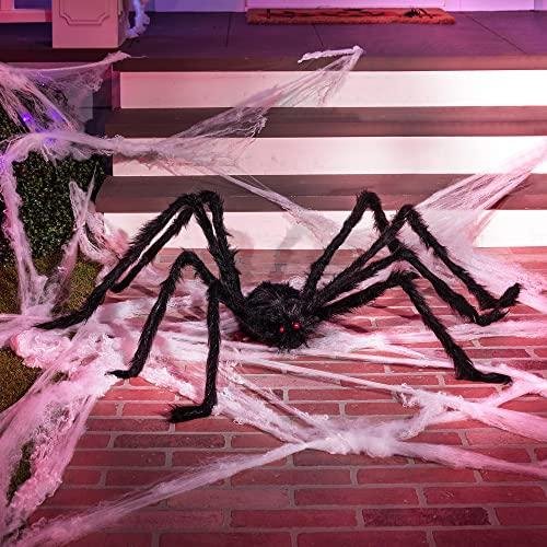         JOYIN Halloween Outdoor Decorations Hairy Spider, Scary Giant Spider Fake Large Props for Yard Party Decor, Black (Standing Height is 15 inches)       