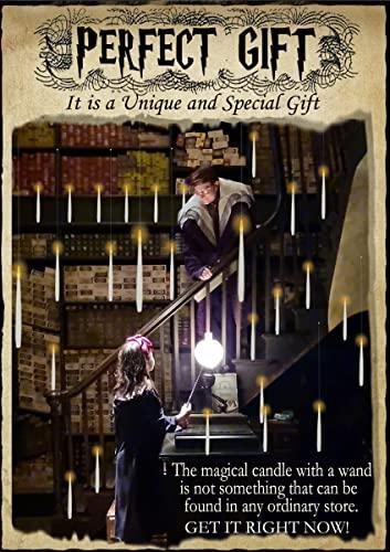         Floating Candles with Wand, Halloween Decoration 20 PCs Magic Hanging Candles, Flickering Warm Light Flameless Floating LED Candle with Wand Remote, Battery Operated Taper Candle Set for Theme Party       