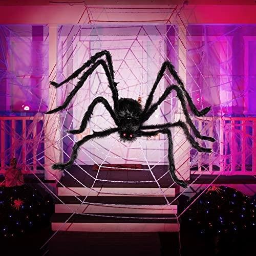         JOYIN Halloween Outdoor Decorations Hairy Spider, Scary Giant Spider Fake Large Props for Yard Party Decor, Black (Standing Height is 15 inches)       